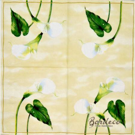 Serwetka decoupage firma IHR Arum Lily 33x33cm